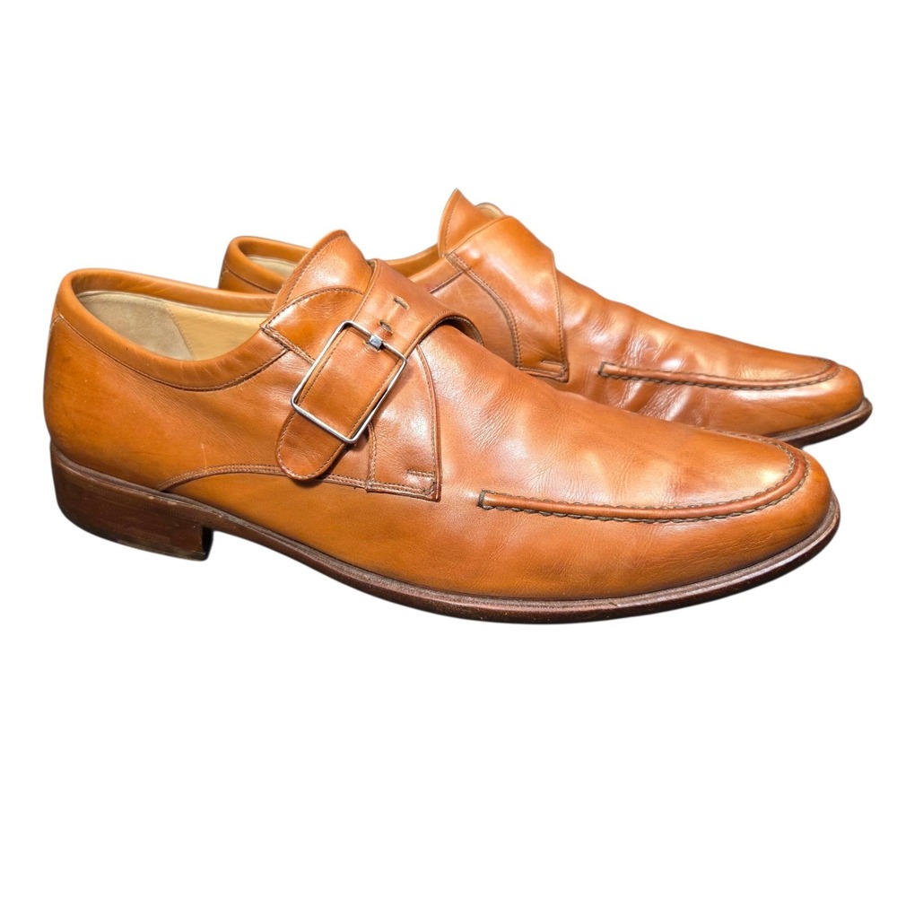 Bally Mens‎ 9.5 Brown Regan Monk Strap Mox Toe Shoes Made In Italy Styleflex